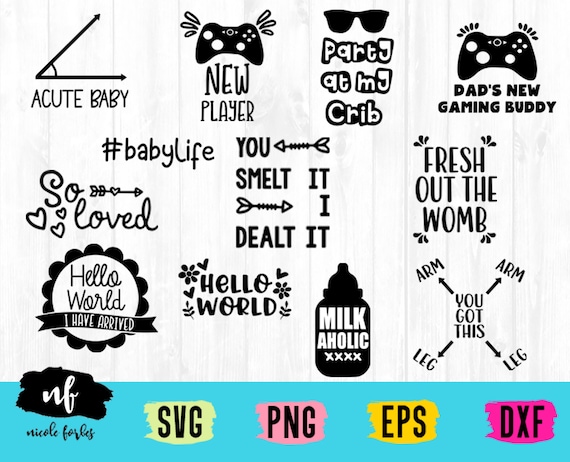 Baby Onsie Svg File Bundle Etsy