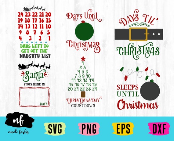 Christmas Countdown Svg Bundle Etsy