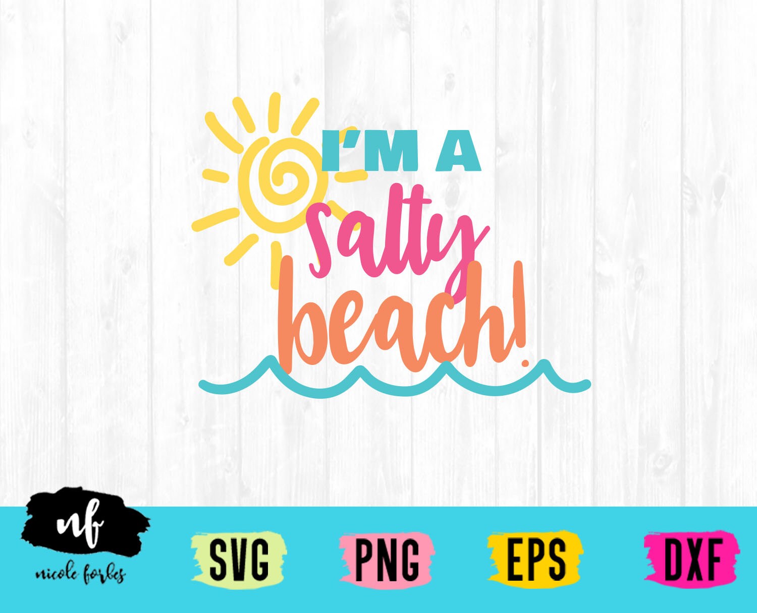 Ich bin ein salzig Strand Sommer SVG-Schnitt-Datei