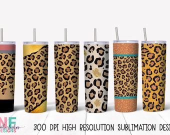 Leopard Print Sublimation Tumbler Bundle