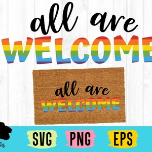Gay Pride Willkommen Matte SVG, Türmatte, geschnitten E-Datei, LGBTQ +, kommerzielle Nutzung