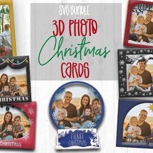 3D Kerst foto laag kaart SVG Bundel
