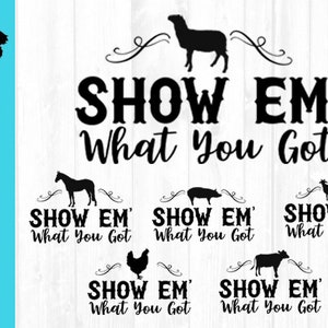Show Em What You Got Livestock SVG, 4H, Livestock Show, Showing, Farm, Country, Commercial Use, dxf, eps, Digital Download