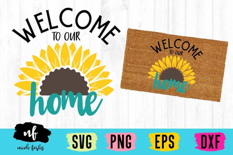 Download Sunflower SVG wildflower home svg welcome mat sun flower ...