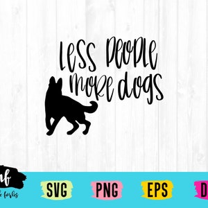 Menos personas más perros SVG Corte Archivo