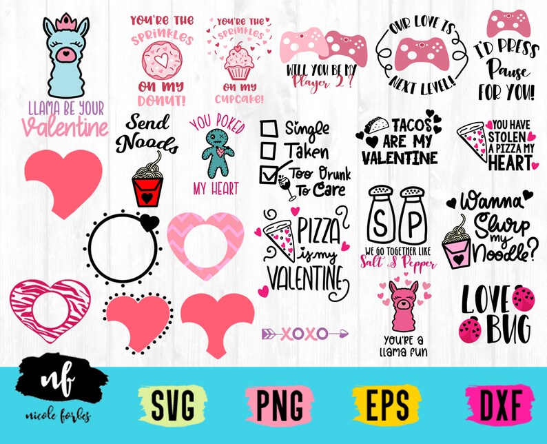 Valentine S Day Svg Bundle Love Svg Monogram Svg Etsy