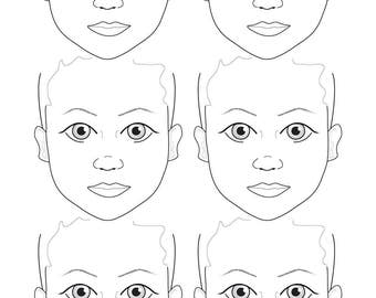 A2 (420 x 594 mm  - 16.5 x 23.4 in) 6 Face Child's Portrait Display and Practice Sally-Ann Lynch Training Tried & Tested