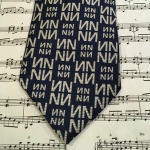 Vintage David Hicks Necktie, Designer Tie, Letter N Monogram