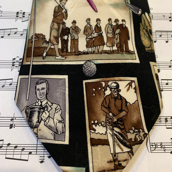 Vintage Nicole Miller 1995 Golf Themed Necktie