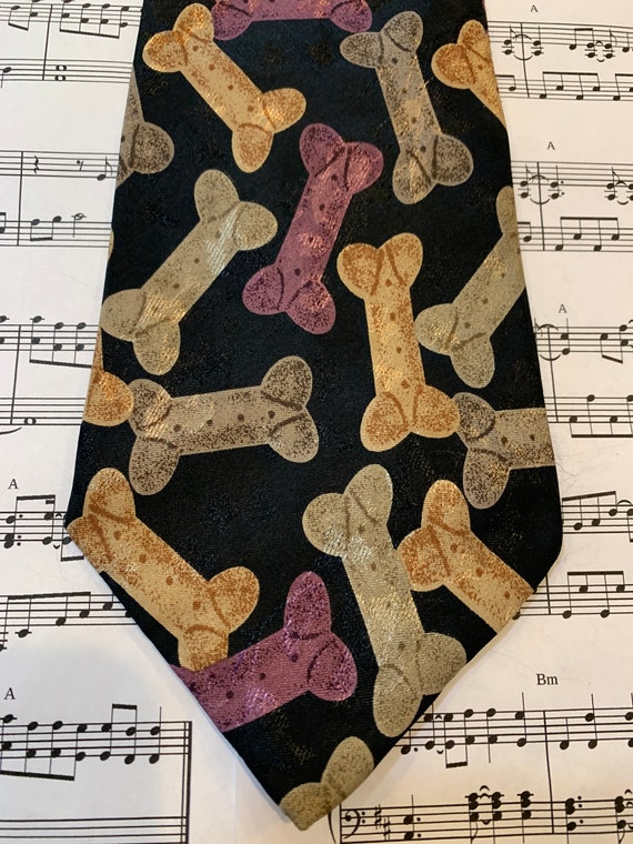 Vintage Dog Bone Tie, Dog Treat themed Necktie