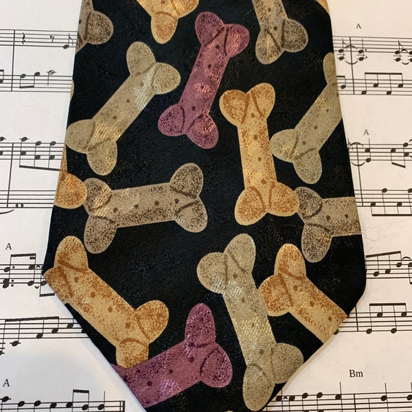 Vintage Dog Bone Tie, Dog Treat themed Necktie