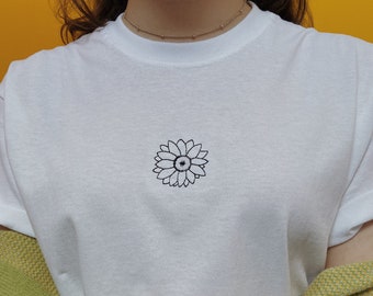 Embroidered Sunflower T-Shirt