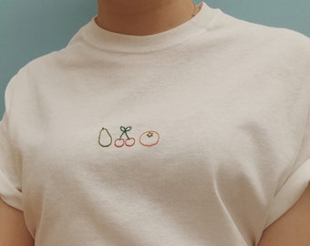 Embroidered Fruit Medley T-Shirt