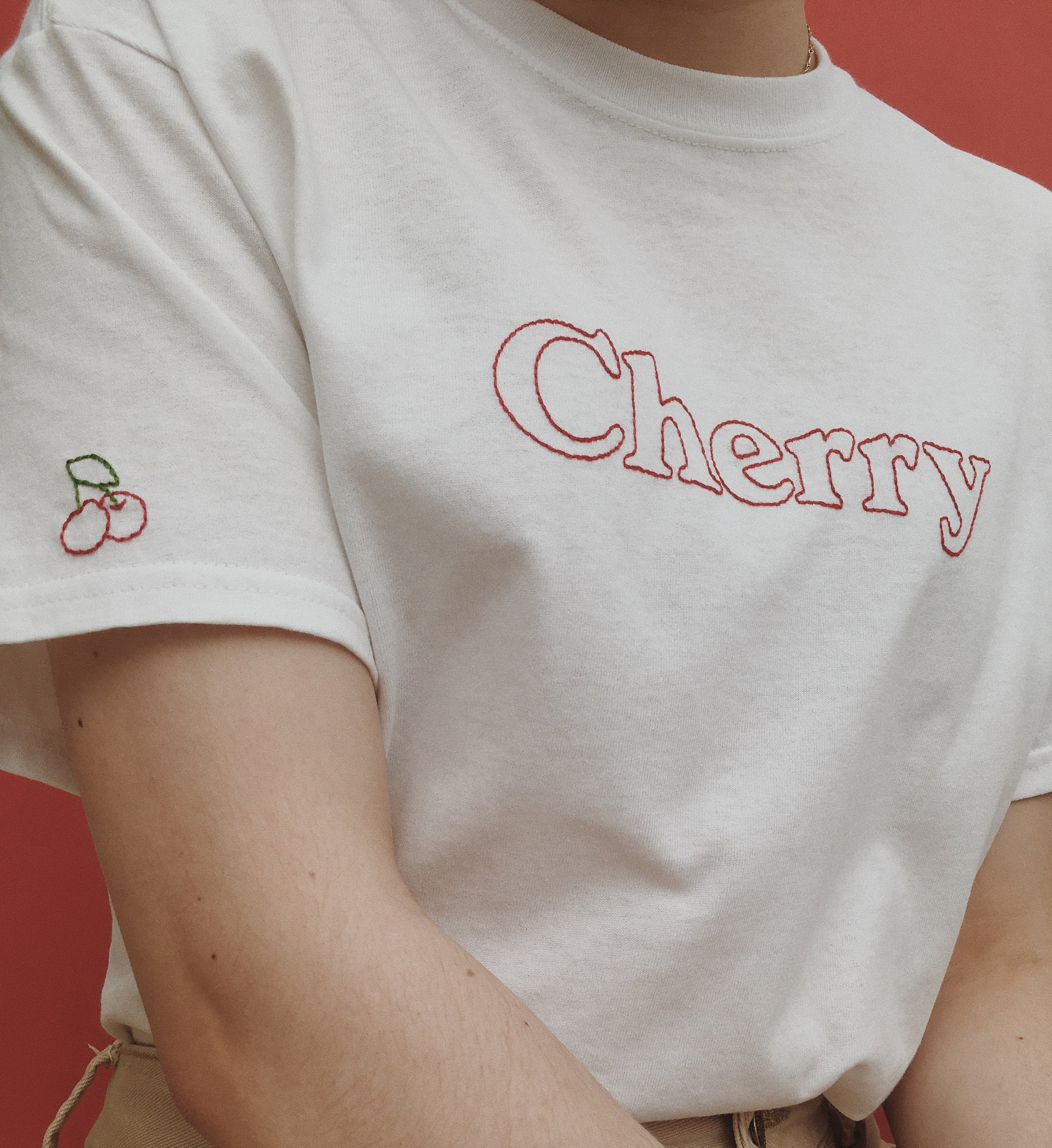 ☆KIRSH☆ Cherry Scroll Graphic T-Shirt White Designer fashion, Seoul-fully created | W Concept