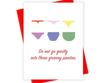 Granny Panties Card | Funny Birthday Card | Grandma to Be Card | Congrats Grandma | Funny Grandma Card | Getting Older Card