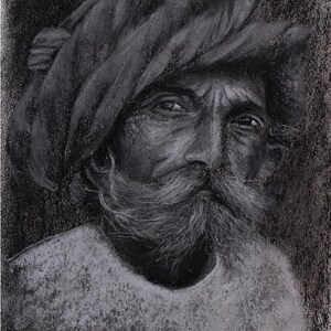 Indian - Soft pastel draiwing A4 size