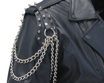 Updated Spiked Leather Epaulet Chains #AE2011CSP