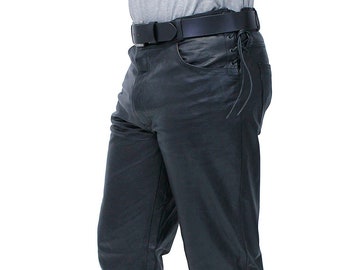 Top Side Lace Leather Pants For Men #MP804LK