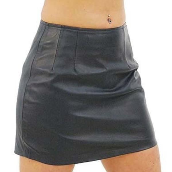 Classic Lambskin Leather Mini Skirt - 15" Long #SK15