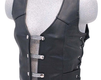Quick release with snap leather ends vest extender