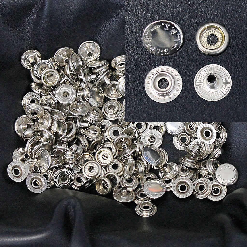 SN10B11 Snap Button, Cap 10mm, S-Spring Socket, Black Matte, Solid Brass (100 Sets per Bag)