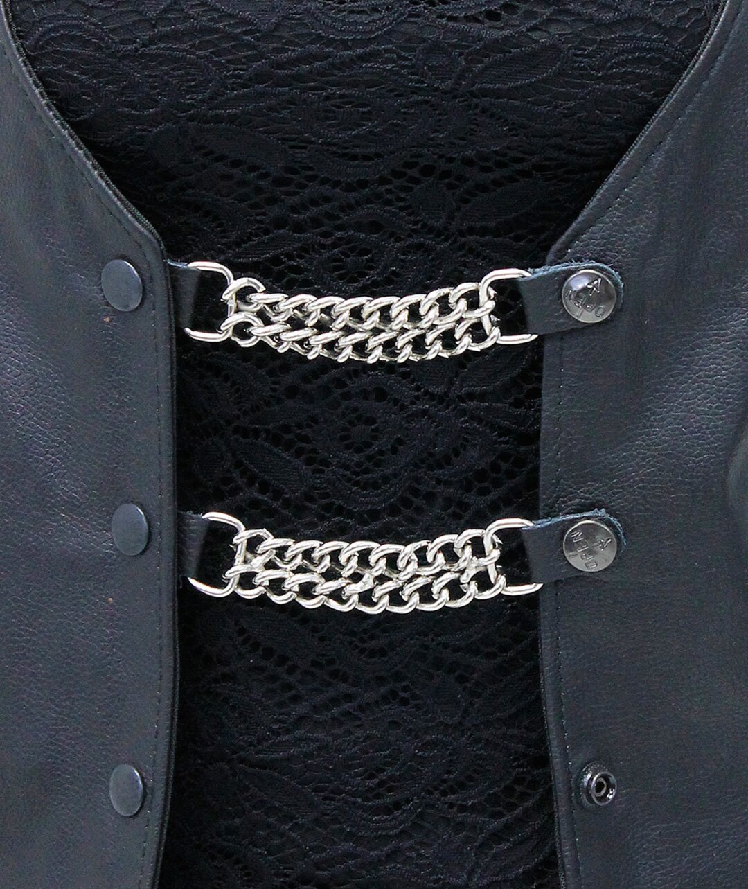 Black Snap Genuine Leather Vest Chains Made in USA VC... Etsy