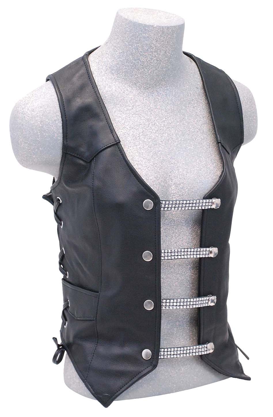 4'' Crystal & Leather Vest Extenders set of 4 Made Etsy