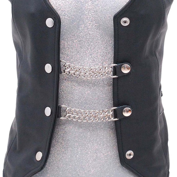 Black Snap Genuine Leather Vest Chains Made in USA VC... Etsy