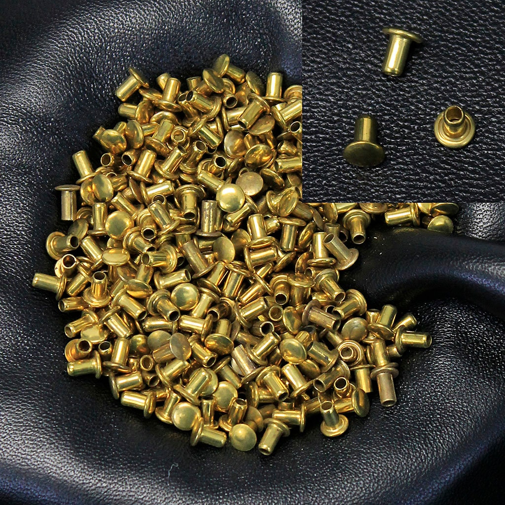 Brass Rivets, 1/4, 1.3mm, 100 Pieces 