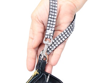 Leather Key Fob Case W/Crystal Wrist Strap #AC22063XZC