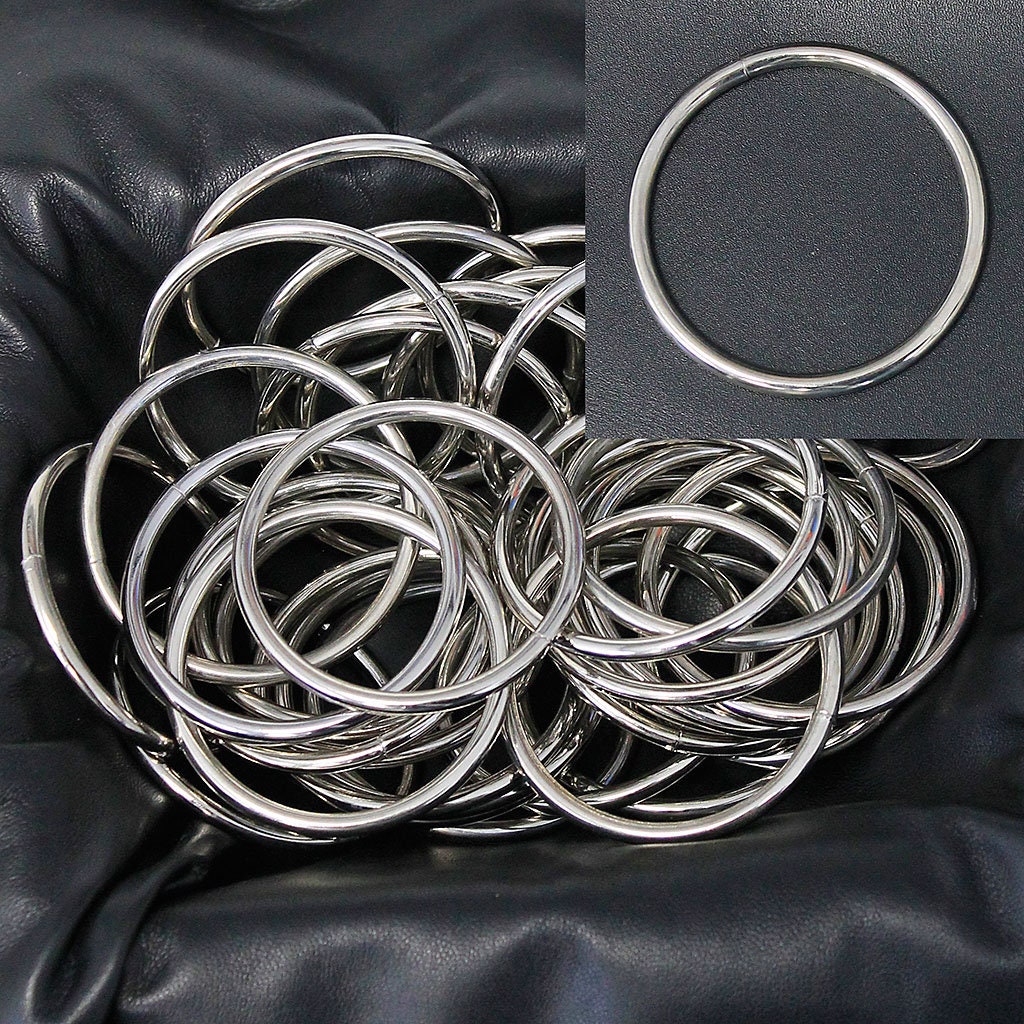 Heavy Duty Stainless Steel Metal O-Ring Welded Metal Round Rings for Camping Belt, Luggage Hardware Accessories (2, 8 x 100mm ID)