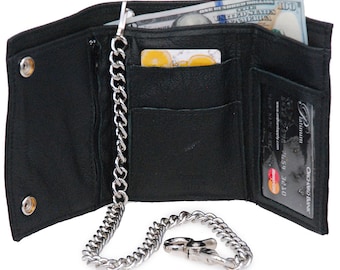 Soft Leather Oversized Trifold Chain Wallet #WC817K