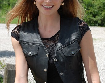 cropped leather vest