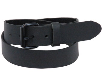 Comfortably Soft Premium Black Leather Belt With Removable Buckle #BT1800KK