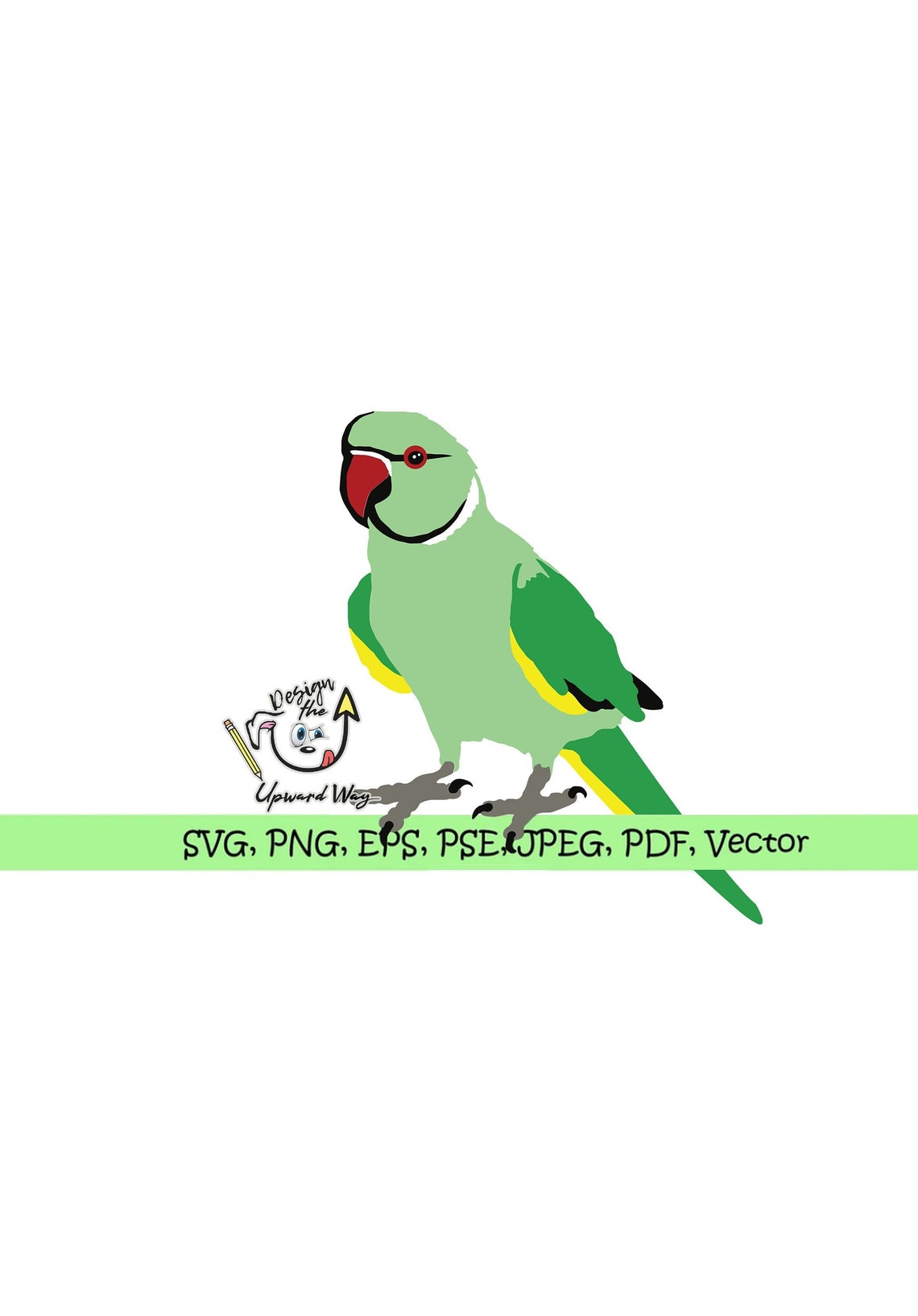 Green Indian Ringneck Parrot SVG Svg Bird PNG Png Pet Cricut Exotic Pet ...