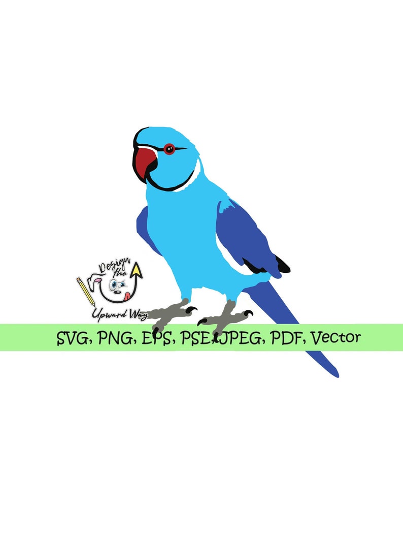 Blue Indian Ringneck Parrot SVG Svg Bird PNG Png Pet Cricut Exotic Pet ...