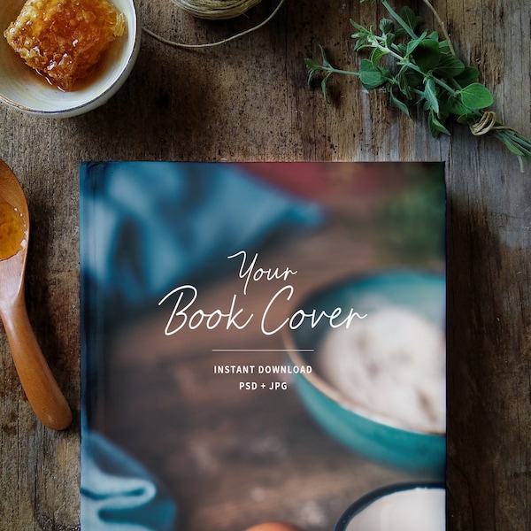 Book Cover, Book with background, Closed book, Book Mockup, Cookbook promotion, Mockup, PSD, Smart object, Instant download