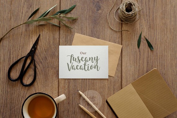 Psd Mockup Stationery Photo Greeting Card Styled