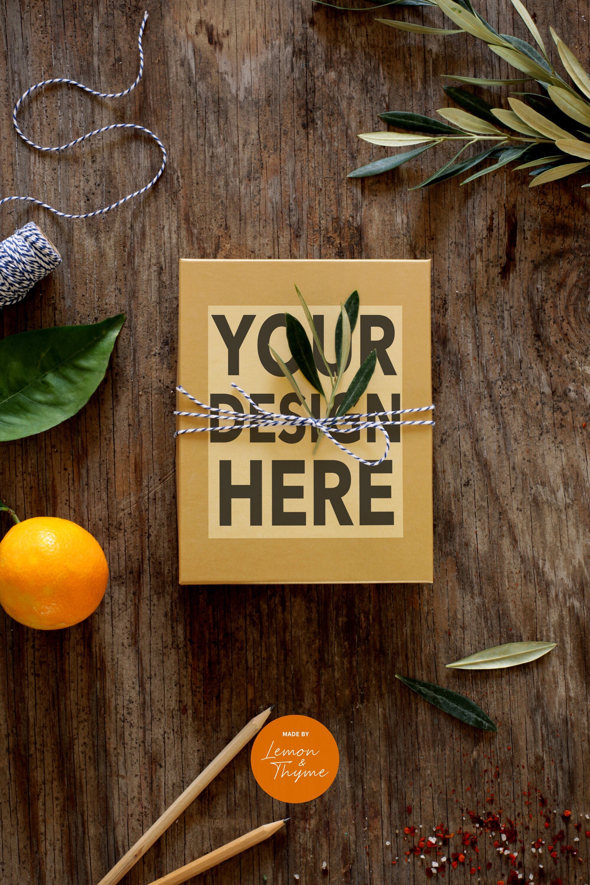 Download Gift box mockup Box with sticker PSD Smart object Kraft | Etsy