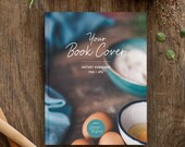 Book cover mockup, Cookbook, Closed book PSD, Template with background, Showcase your design, Cooking Book, Smart object, Instant download