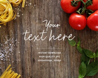 Italian food background, Italian recipe background, Pasta photo, Styled background, Rustic mockup, Home decor, Instant download