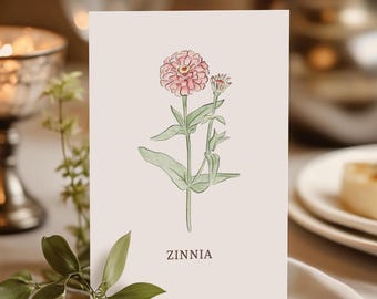 Bordkort med sommarblommor – Bröllops- och evenemangsmaterial (Digitala filer A5/A6)