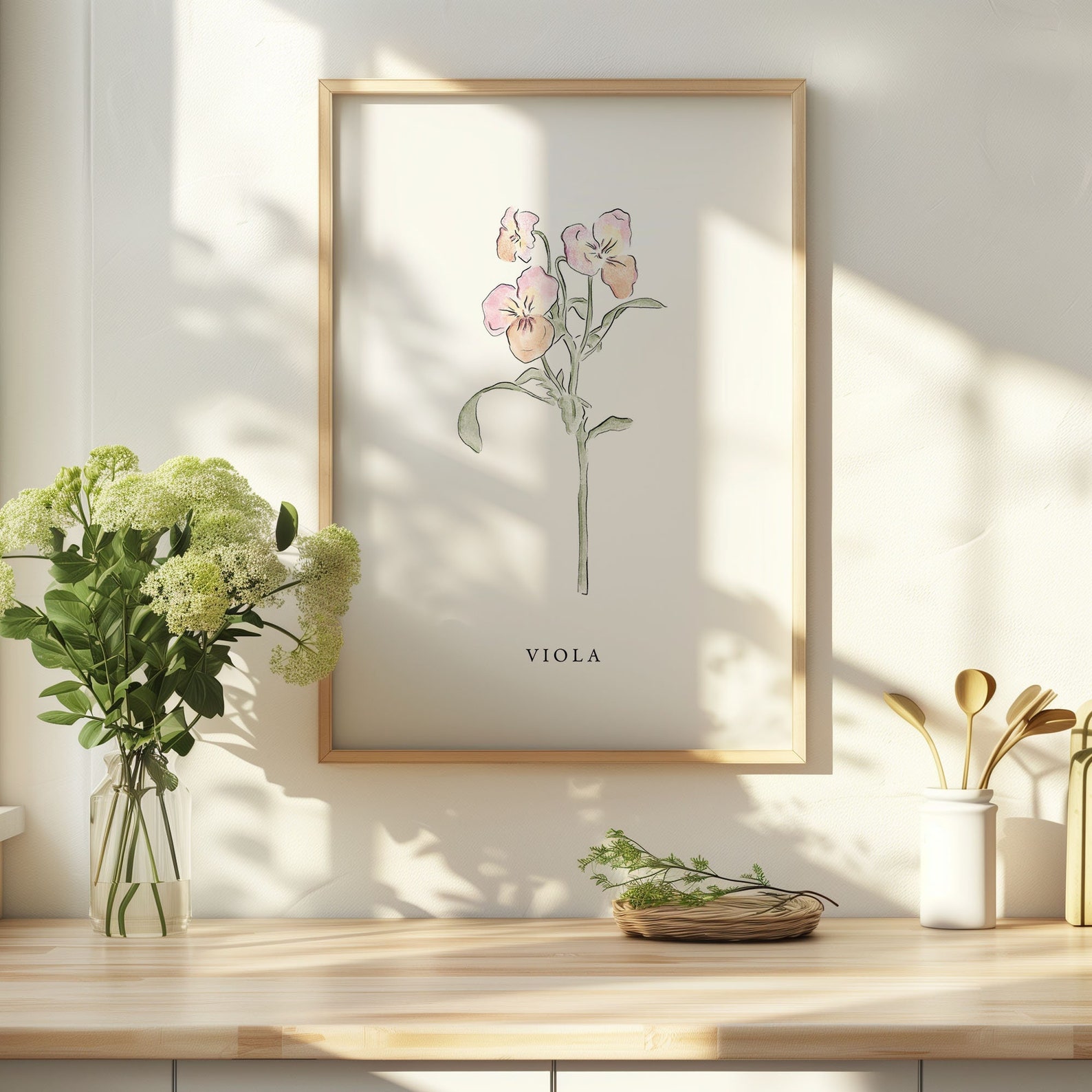 Viola Flower Illustration – Botanical Art Print - Etsy
