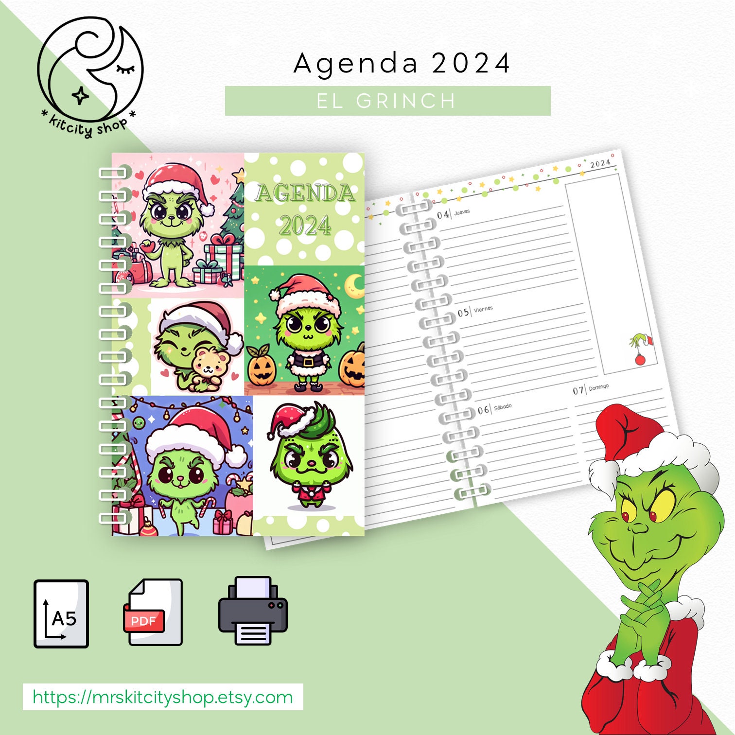 Agenda 2024 El Grich Printable PDF A5 Size 