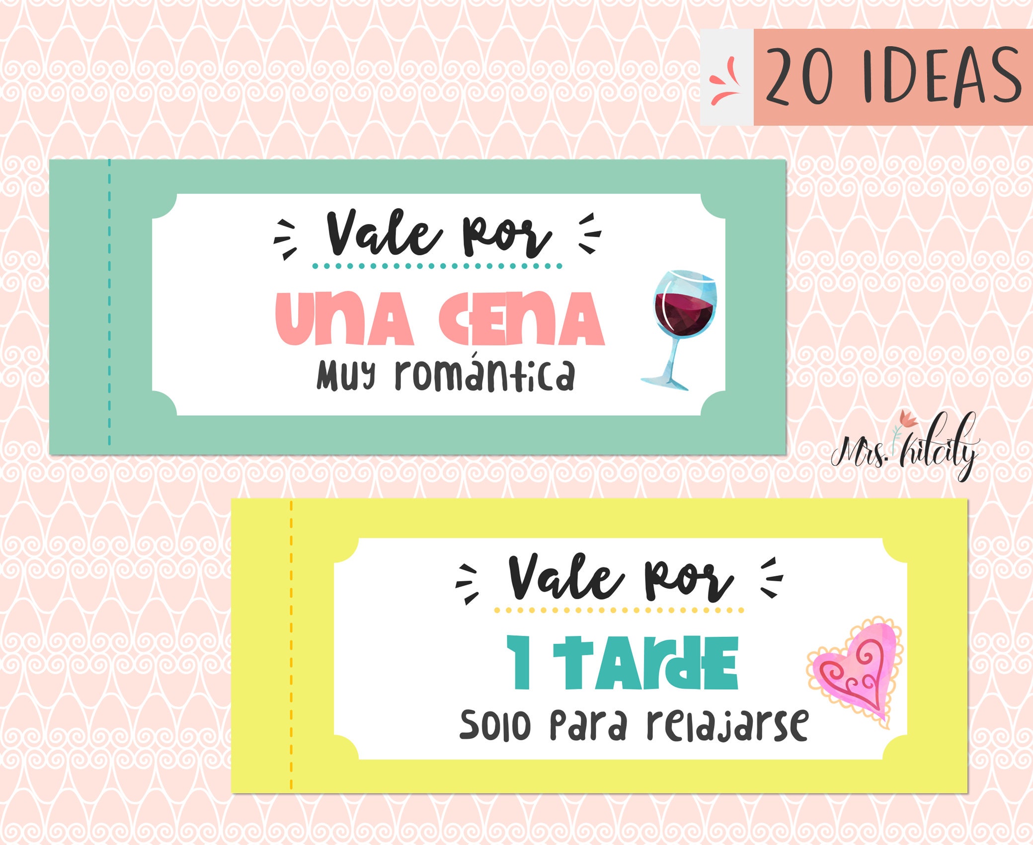 Vales Por Una Cena Cupones de Amor Regalo para Novio o Novia San Valentín - Etsy España