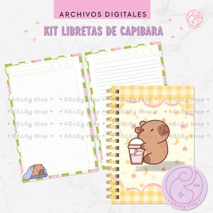 Kit de libretas imprimibles de Capibara