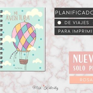 Planner and Travel Journal in PDF to print PRINTABLE PINK in Spanish