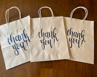Hand Lettered Thank You Bags - Gift Bags - Party Favor Bags - Wedding