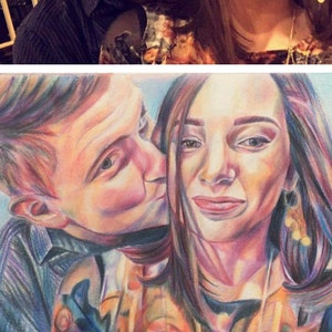 Custom Couples Portrait, Colored Pencil Portrait, 8x10, 9x12, 11x14