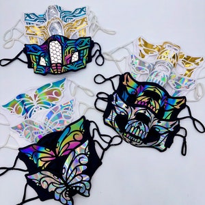Venda de Amostras de Máscaras! Produtos Vendidos COMO ESTÃO! Sem reembolsos ou trocas | Rave | Fantasia | Máscara | Cosplay | Caveira | Borboleta | Cyberpunk | EDC